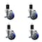 Service Caster 3.5'' Blue Poly Swivel 1-3/4'' Expanding Stem Caster Set with Brake, 4PK SCC-EX20S3514-PPUB-BLUE-TLB-134-4 - alternate 1